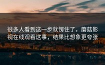 很多人看到这一步就愣住了，蘑菇影视在线观看这事，结果比想象更夸张