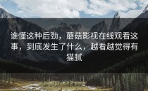 谁懂这种后劲，蘑菇影视在线观看这事，到底发生了什么，越看越觉得有猫腻
