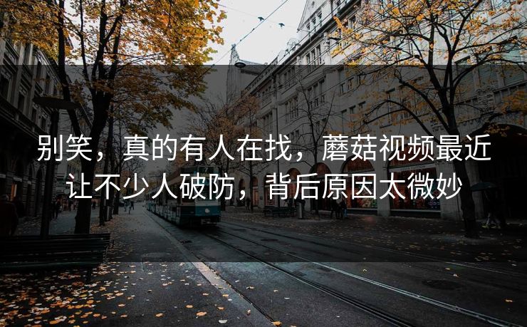 别笑，真的有人在找，蘑菇视频最近让不少人破防，背后原因太微妙  第1张