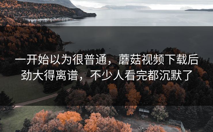 一开始以为很普通,蘑菇视频下载后劲大得离谱,不少人看完都沉默了 第1张 一开始以为很普通,蘑菇视频下载后劲大得离谱,不少人看完都沉默了 第1张