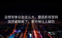 没想到争议会这么大，蘑菇影视官网突然被聊疯了，意外地让人破防