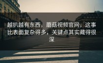 越扒越有东西，蘑菇视频官网，这事比表面复杂得多，关键点其实藏得很深