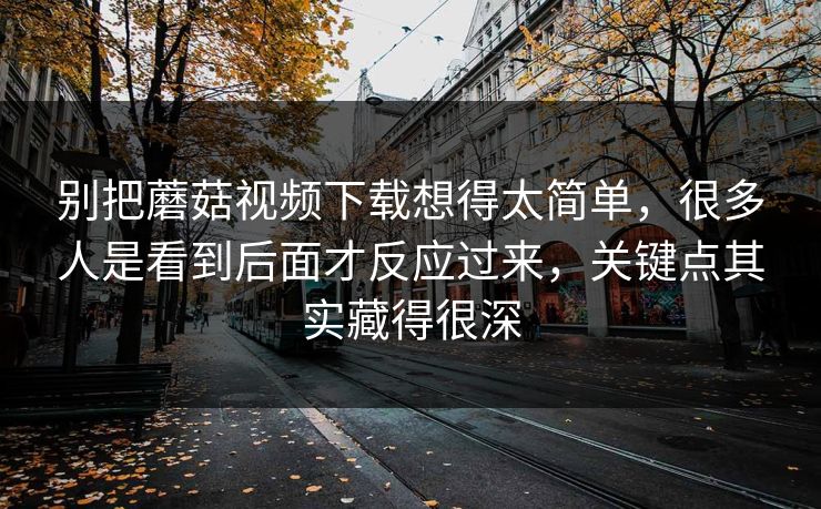 别把蘑菇视频下载想得太简单，很多人是看到后面才反应过来，关键点其实藏得很深  第1张